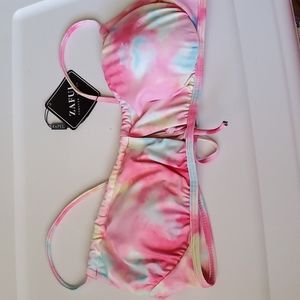 NWT Zaful Pink Tie-Dye Bikini Top Size L